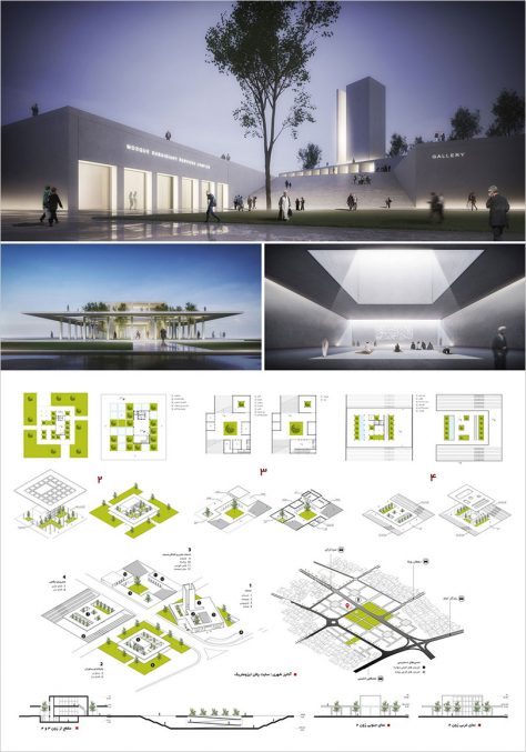 مرحله اول مسابقه طراحی مسجد و میدان (پلازا) گلشهر کرج / طرح برتر و راه‌یافته به مرحله دوم: احمد صفار (استودیو معماری خورشید)